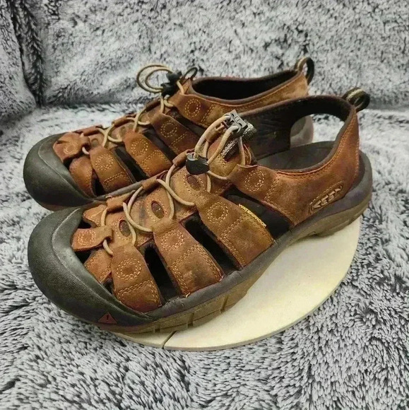 Keen Newport Evo Mens Size 11 Leather Water Sandals Shoes Infield/Mulch Brown - Picture 4 of 9